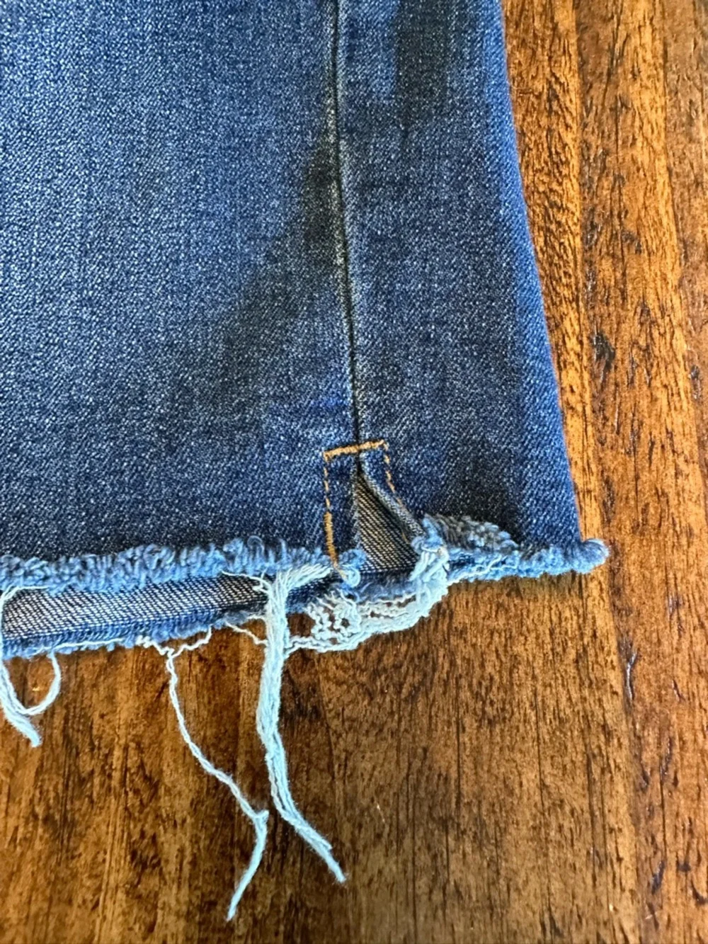 Seven 7 | Weekend Shorts - Distressed Dark Wash Cut-Offs, Size 10 - Picture 7 of 10